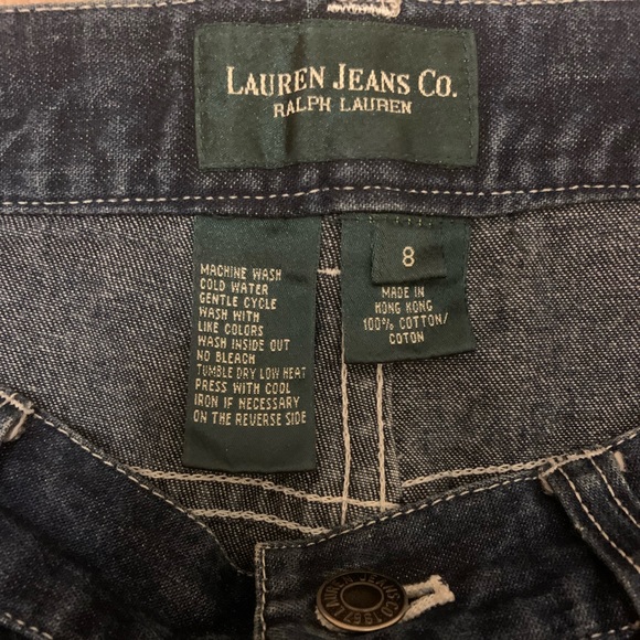 Vintage Ralph Lauren mid thigh cut off Jean shorts -8 - Picture 3 of 4